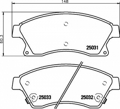 HELLA PAGID 8db355015231 -  Комплект тормозных колодок, дисковый тормоз